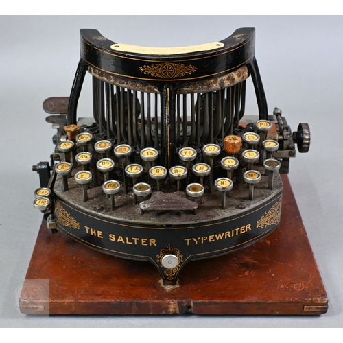 693 - A 19th Century Salter typewriter with tin cover, to/w a John Jardine (Nottingham) Bar-Let typewriter... 