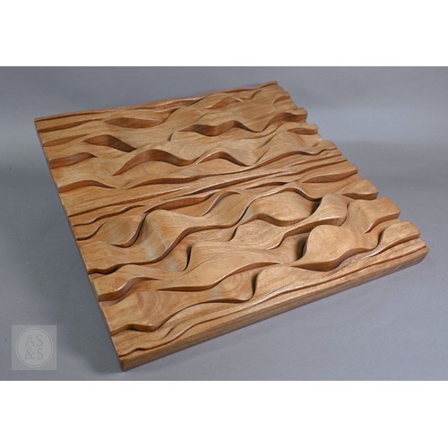 589 - Brian Wilshire (1930-2010), a bespoke abstract multi-component wall sculpture 'Waves', walnut, penci... 