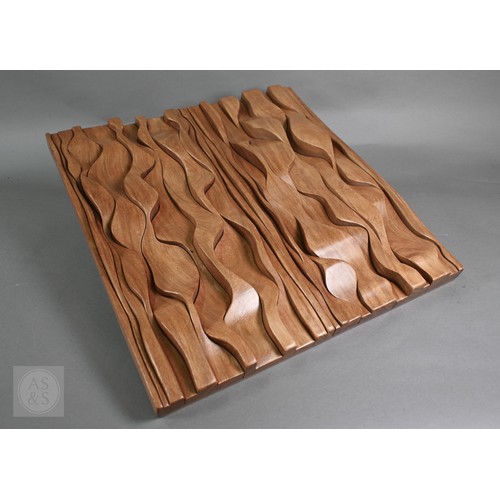 589 - Brian Wilshire (1930-2010), a bespoke abstract multi-component wall sculpture 'Waves', walnut, penci... 