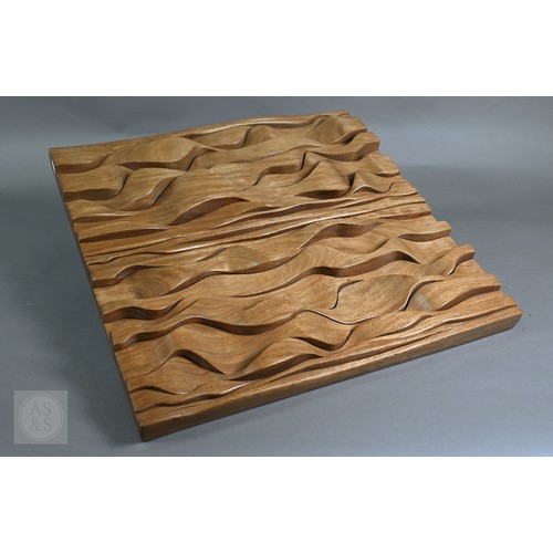589 - Brian Wilshire (1930-2010), a bespoke abstract multi-component wall sculpture 'Waves', walnut, penci... 