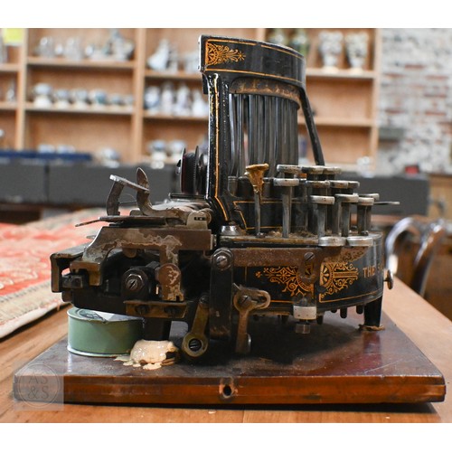 693 - A 19th Century Salter typewriter with tin cover, to/w a John Jardine (Nottingham) Bar-Let typewriter... 