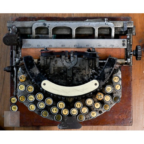 693 - A 19th Century Salter typewriter with tin cover, to/w a John Jardine (Nottingham) Bar-Let typewriter... 