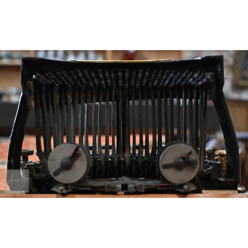 693 - A 19th Century Salter typewriter with tin cover, to/w a John Jardine (Nottingham) Bar-Let typewriter... 