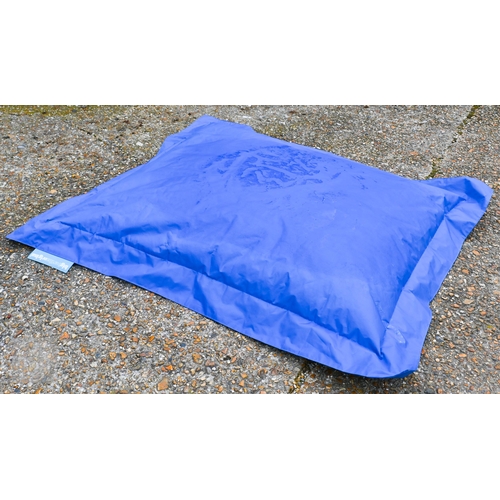 17 - Two large all-weather 'Big Bertha' cushions, one blue, one green (2)