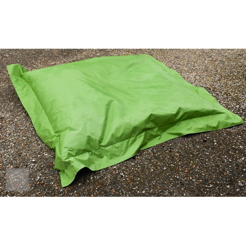 17 - Two large all-weather 'Big Bertha' cushions, one blue, one green (2)