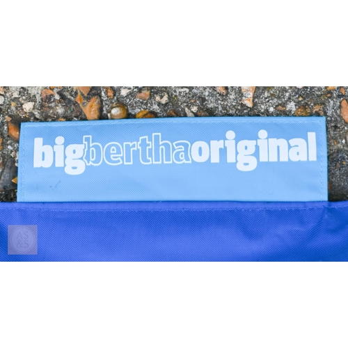 17 - Two large all-weather 'Big Bertha' cushions, one blue, one green (2)