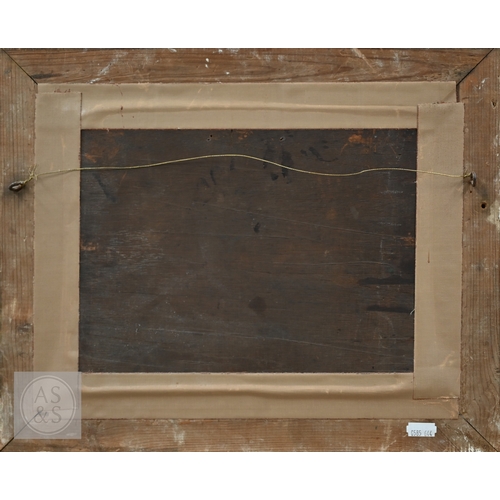 323 - Naive school - Playing draughts, oil on board, 21 x 28 cm; Men playing cards, oil on board, 25 x 32 ... 