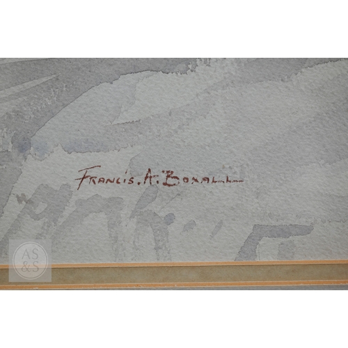 331 - Francis Boxall - A reclining female figure, watercolour, signed, 24.5 x 45 cm to/w a limited edition... 