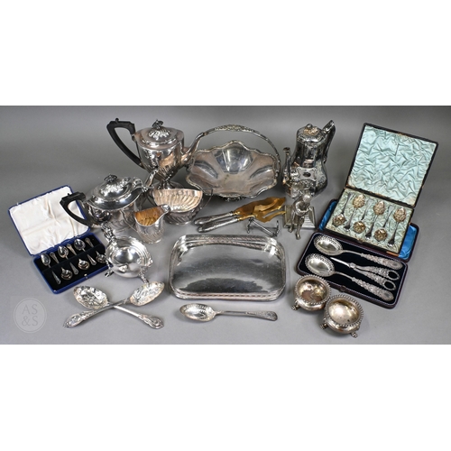 10 - A Victorian Elkington & Co electroplated four-piece tea/coffee service, to/w various other vinta... 