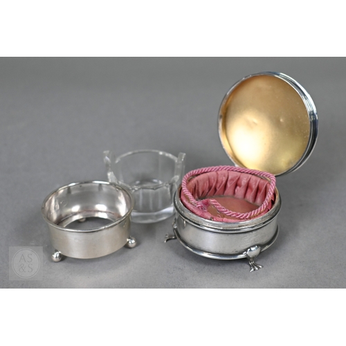 19 - A selection of late Victorian and later cut-glass scent bottles with silver mounts, to/w a ring-box,... 