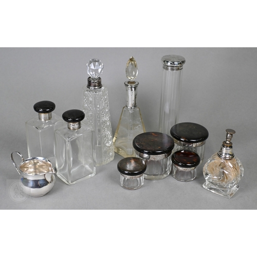 31 - A set of three pairs of Asprey & Co Ltd. silver and tortoiseshell-mounted toilet jars, London 19... 