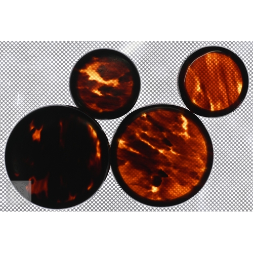 31 - A set of three pairs of Asprey & Co Ltd. silver and tortoiseshell-mounted toilet jars, London 19... 