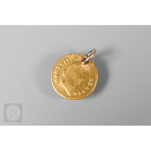 349 - A Georgian 1/3 guinea, date worn but 1804, drilled