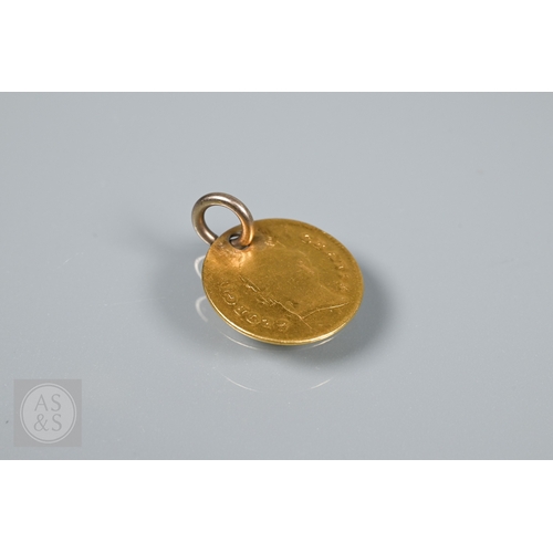 349 - A Georgian 1/3 guinea, date worn but 1804, drilled