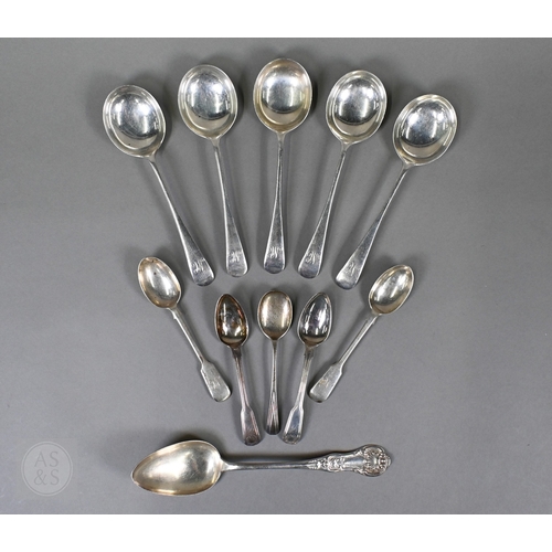 35 - A Victorian Scottish King's pattern (variant) silver tablespoon, J & W Mitchell, Glasgow 1842, t... 