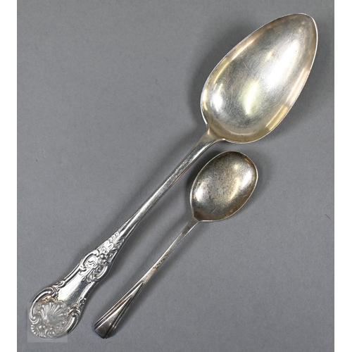 35 - A Victorian Scottish King's pattern (variant) silver tablespoon, J & W Mitchell, Glasgow 1842, t... 