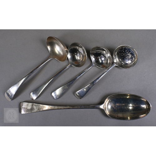 64 - A oak canteen of silver Old English pattern flatware for up to twelve settings (some missing element... 