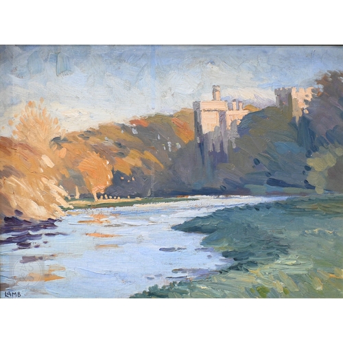 607 - Charles Lamb RHA (British, 1893-1964) - 'The castle of Lismore, Co Waterford', oil on board, signed ... 