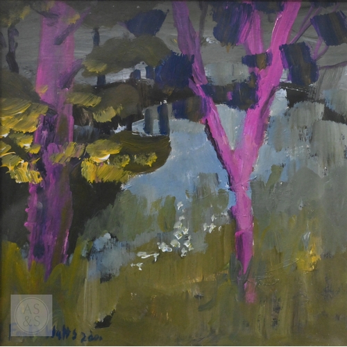 611 - Enid Foote Watts (British, c 1924-2003) - 'Pink Trunks, Smithycroft', mixed media, signed and dated ... 