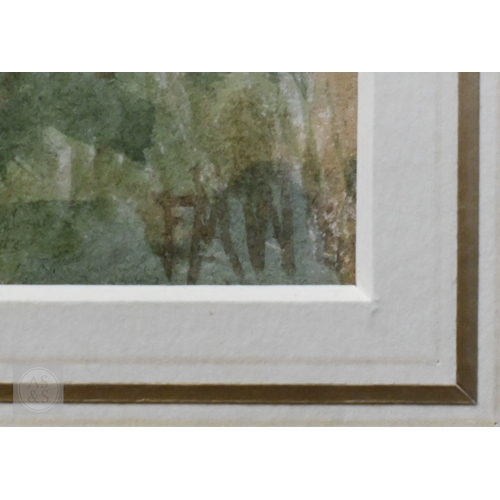 621 - E M Wimperis (British, 1835-1900) - 'Amberley, wild brooks', watercolour, signed with initials, 1888... 
