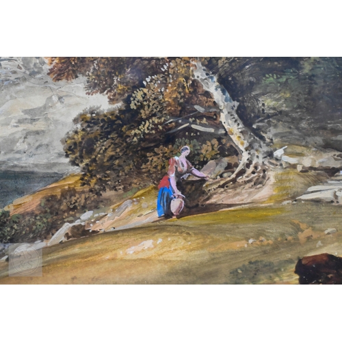 625 - S Jackson - 'Mill at Cader Idris, N Wales', watercolour, 36 x 54 cm, old handwritten label to revers... 
