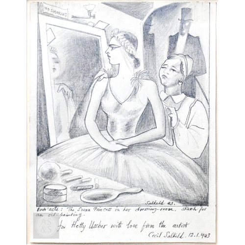 638 - Cecil Salkeld (French, 1904-1969) - 'Entr'acte: The Swan Princess in her dressing room. Sketch for a... 