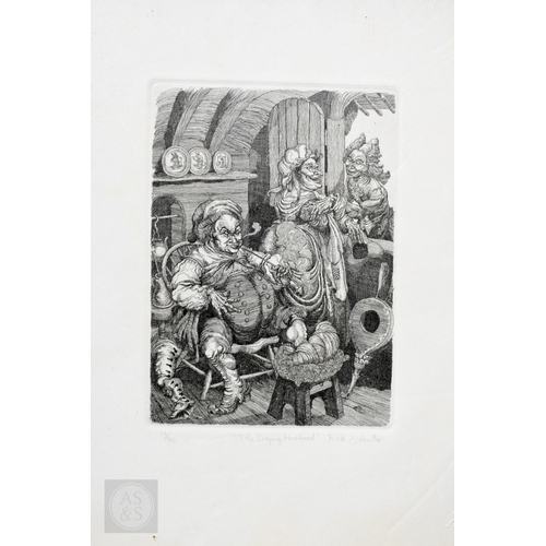 639 - Rick Schreiter (American, 20th century) - Four satirical cartoons in the manner of Hogarth - The you... 