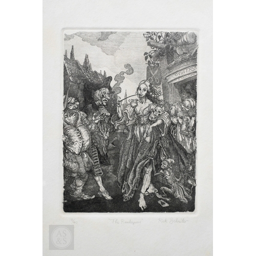 639 - Rick Schreiter (American, 20th century) - Four satirical cartoons in the manner of Hogarth - The you... 
