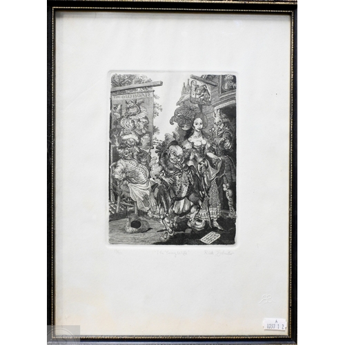 639 - Rick Schreiter (American, 20th century) - Four satirical cartoons in the manner of Hogarth - The you... 