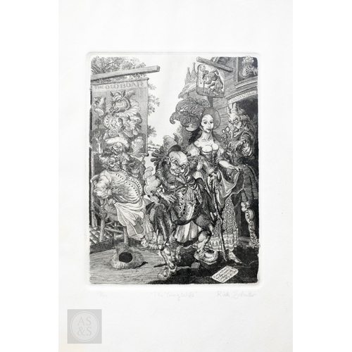 639 - Rick Schreiter (American, 20th century) - Four satirical cartoons in the manner of Hogarth - The you... 