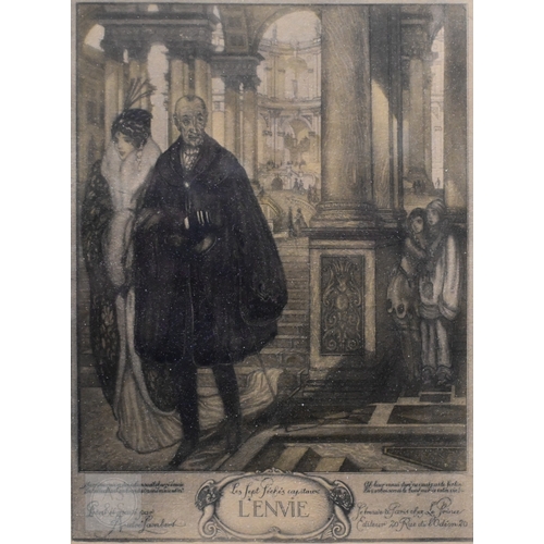 640 - André Lambert - A set of eight lithographs - 'Les Sept Peches Capitaux', including L'Avarice, L'Orgu... 