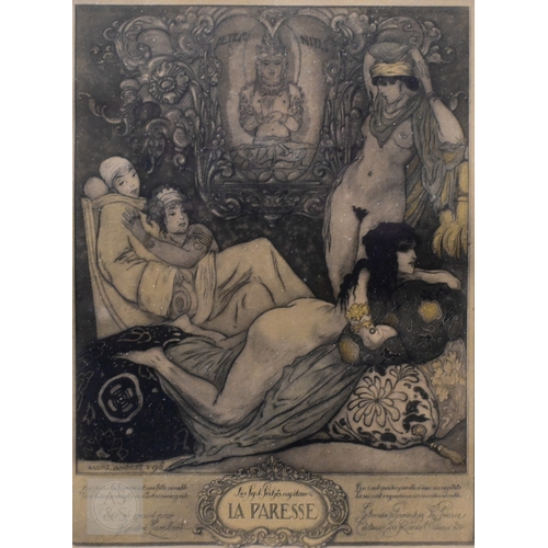 640 - André Lambert - A set of eight lithographs - 'Les Sept Peches Capitaux', including L'Avarice, L'Orgu... 