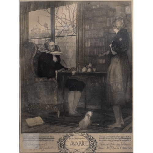 640 - André Lambert - A set of eight lithographs - 'Les Sept Peches Capitaux', including L'Avarice, L'Orgu... 