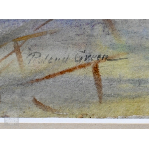 643 - Roland Green (British, 1890/96-1972) - Ducks in flight, watercolour, signed lower right, 27 x 36 cmA... 