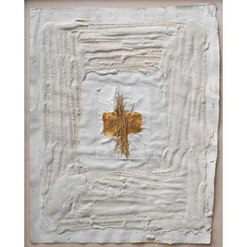 650 - Graçia Pereira Coutinho (Portuguese, b 1949) - Untitled, no 7, mixed media, signed to verso, 40 x 32... 