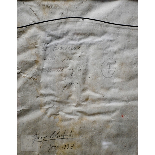 650 - Graçia Pereira Coutinho (Portuguese, b 1949) - Untitled, no 7, mixed media, signed to verso, 40 x 32... 