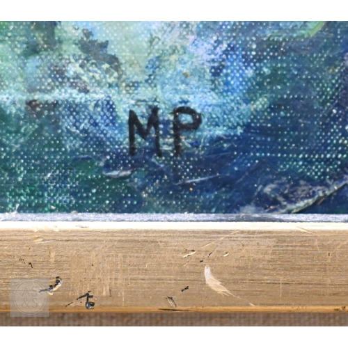 653 - MP - 'Hydrangeas', oil on canvas, signed with initials, inscribed verso 'Mary Potter', 44 x 34 cm