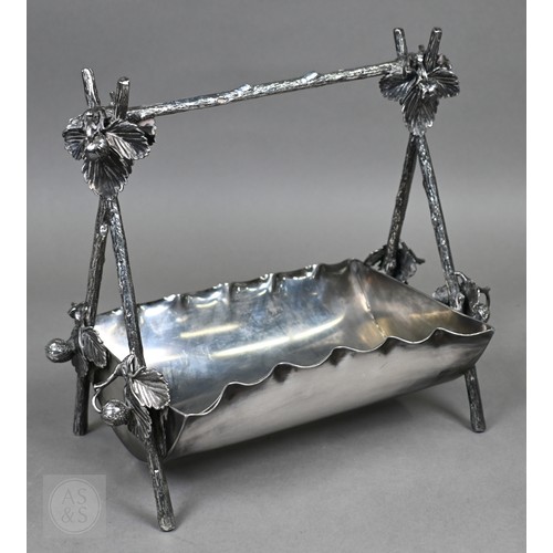 21 - A Regency Old Sheffield Plate desk-stand fitted with nib-box flanked by two square glass pots with m... 