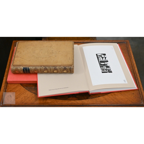 Postan (Alexander), The Complete Graphic Works of Paul Nash, no. 28/35 copies signed by the author and with four previously unpublished tipped-in woodcuts by Nash for Lermontov's A Song about Tsar Ivan Vasilyevitch, from an edition limited to 43, plate guards, photographic illustrations, original morocco-backed cloth, very clean copy, London: Secker & Warbury 1973, 8vo, c/w slip-case; lot also includes leather-bound 1883 edition of Cook's Voyages by A. Kippis (Downside School Prize) (2)