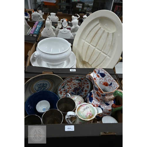 420 - A large Masons-type ironstone jug for Ringtons Tea Merchants, Newcastle Upon Tyne, to/w a small sele... 