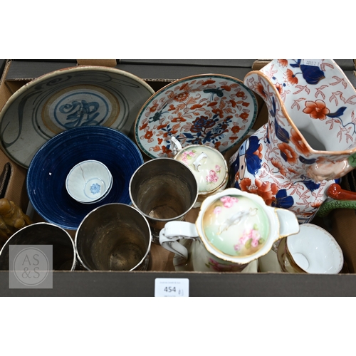 420 - A large Masons-type ironstone jug for Ringtons Tea Merchants, Newcastle Upon Tyne, to/w a small sele... 