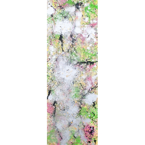 314 - A contemporary abstract oil on canvas, 66 x 183 cm, unframed