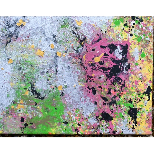 314 - A contemporary abstract oil on canvas, 66 x 183 cm, unframed