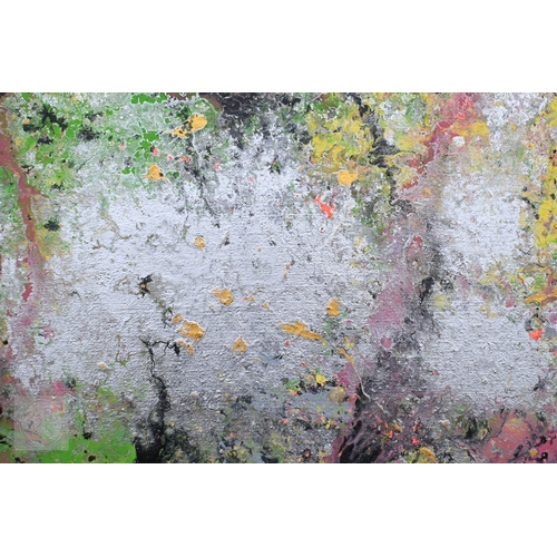 314 - A contemporary abstract oil on canvas, 66 x 183 cm, unframed