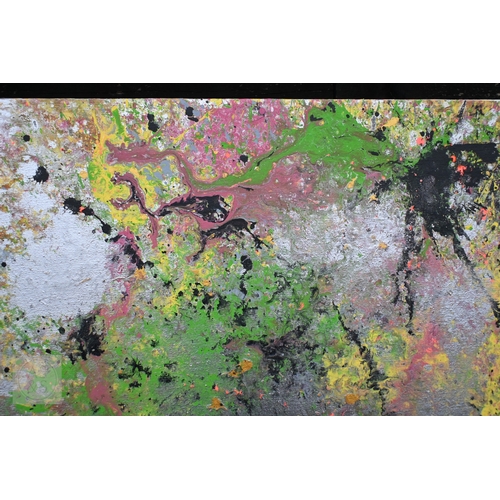 314 - A contemporary abstract oil on canvas, 66 x 183 cm, unframed