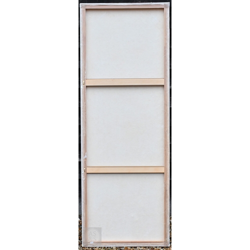 314 - A contemporary abstract oil on canvas, 66 x 183 cm, unframed