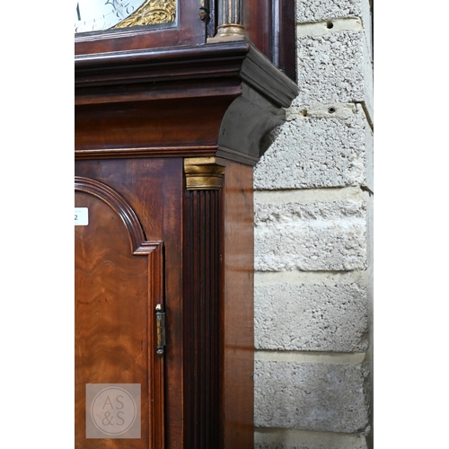 30 - Hugh Riach, London, a good mid 18th century brass mounted mahogany pagoda top longcase clock, the ei... 