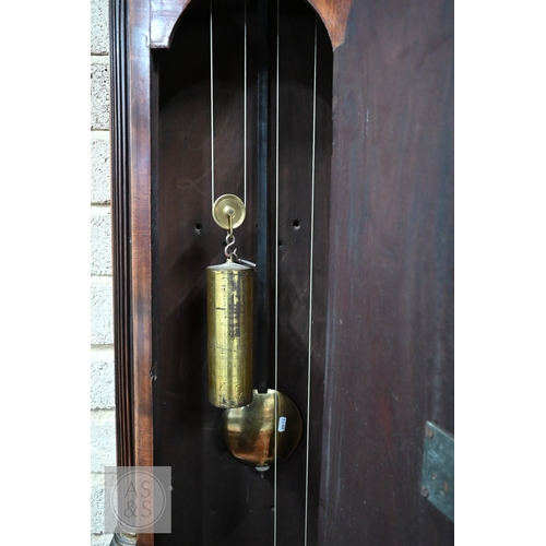 30 - Hugh Riach, London, a good mid 18th century brass mounted mahogany pagoda top longcase clock, the ei... 