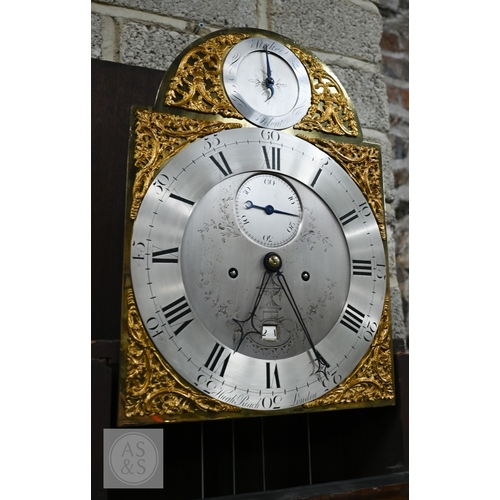 30 - Hugh Riach, London, a good mid 18th century brass mounted mahogany pagoda top longcase clock, the ei... 