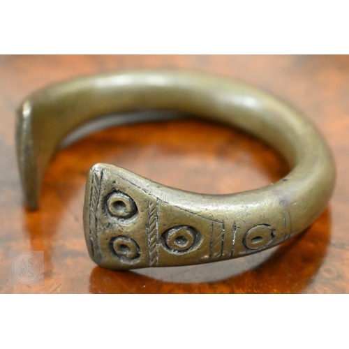 469 - Five Nigerian bronze and brass Okpoho bangles (5)